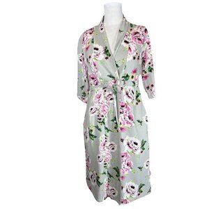 Gownies Housecoat Robe Pajamas Floral 3/4 Length Sleeves Women’s Size XS/S